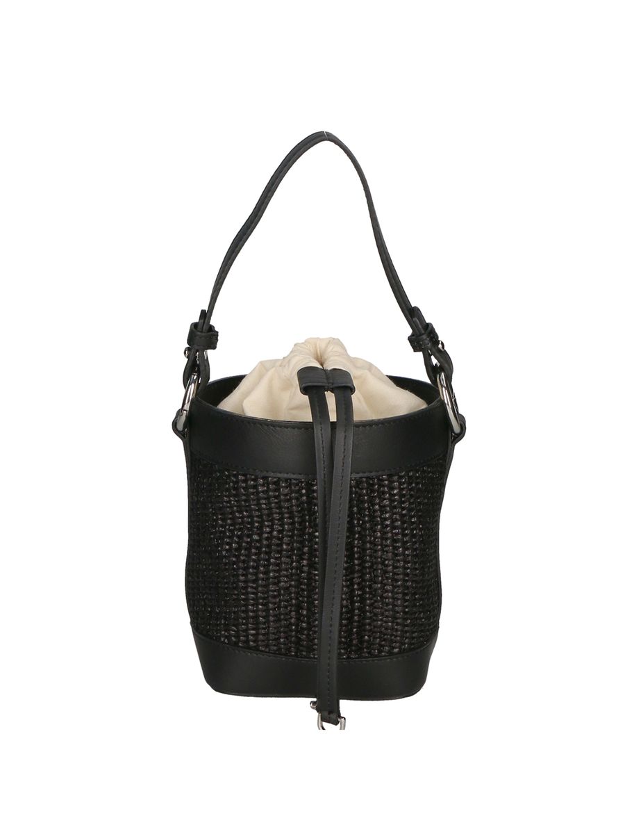 Bucket-Bag aus geflochtenem Stroh
