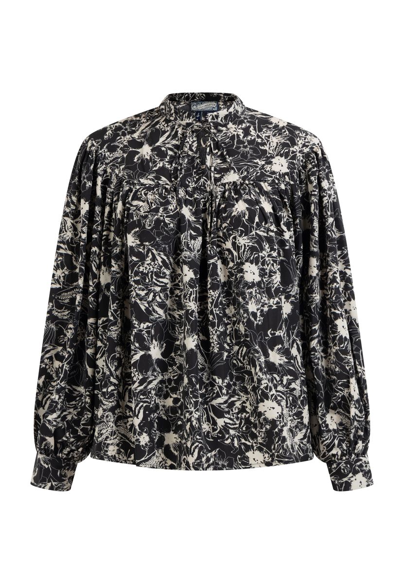 Florale Bluse mit Bindeband