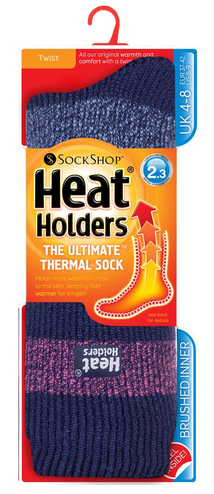 Gestreifte Ultra Thermosocken für Winter