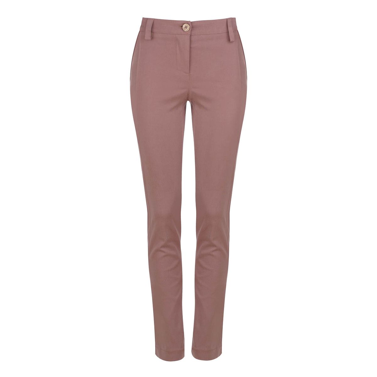 Taillierte Stretchhose mit Ziernähten