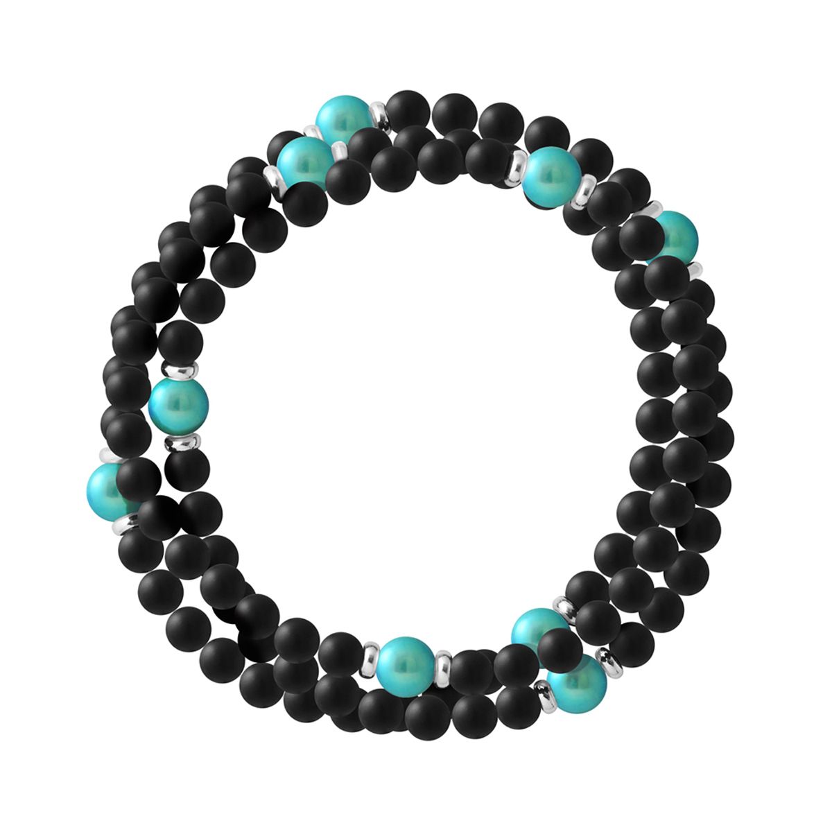 Dreireihiges Achat Perlen Armband