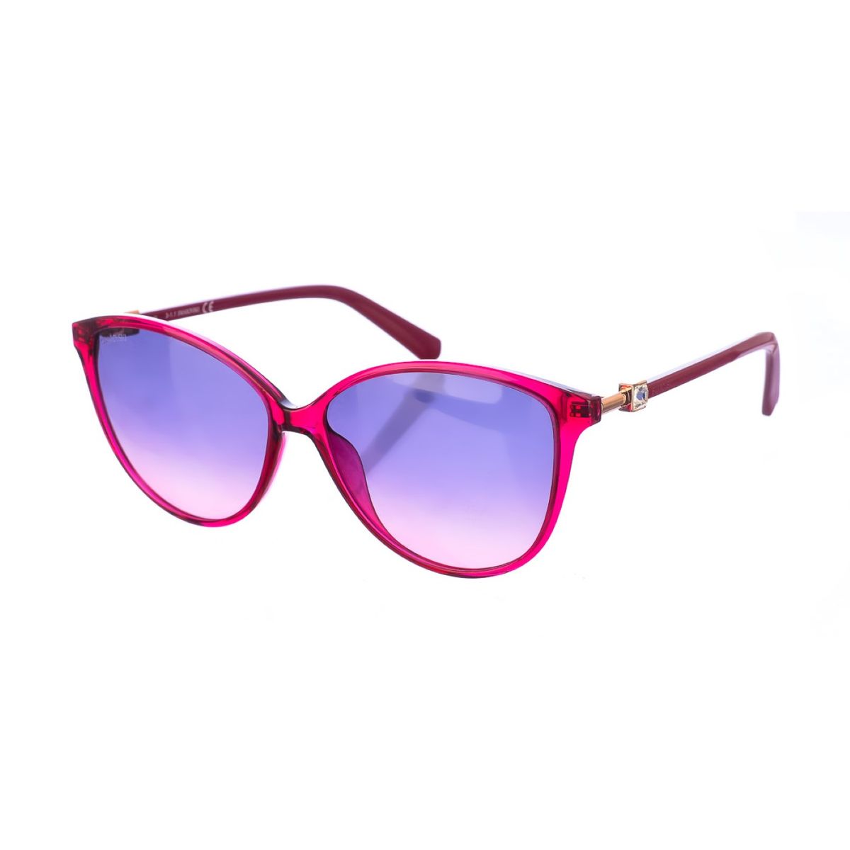 Ovale Sonnenbrille mit Kristalldetails
