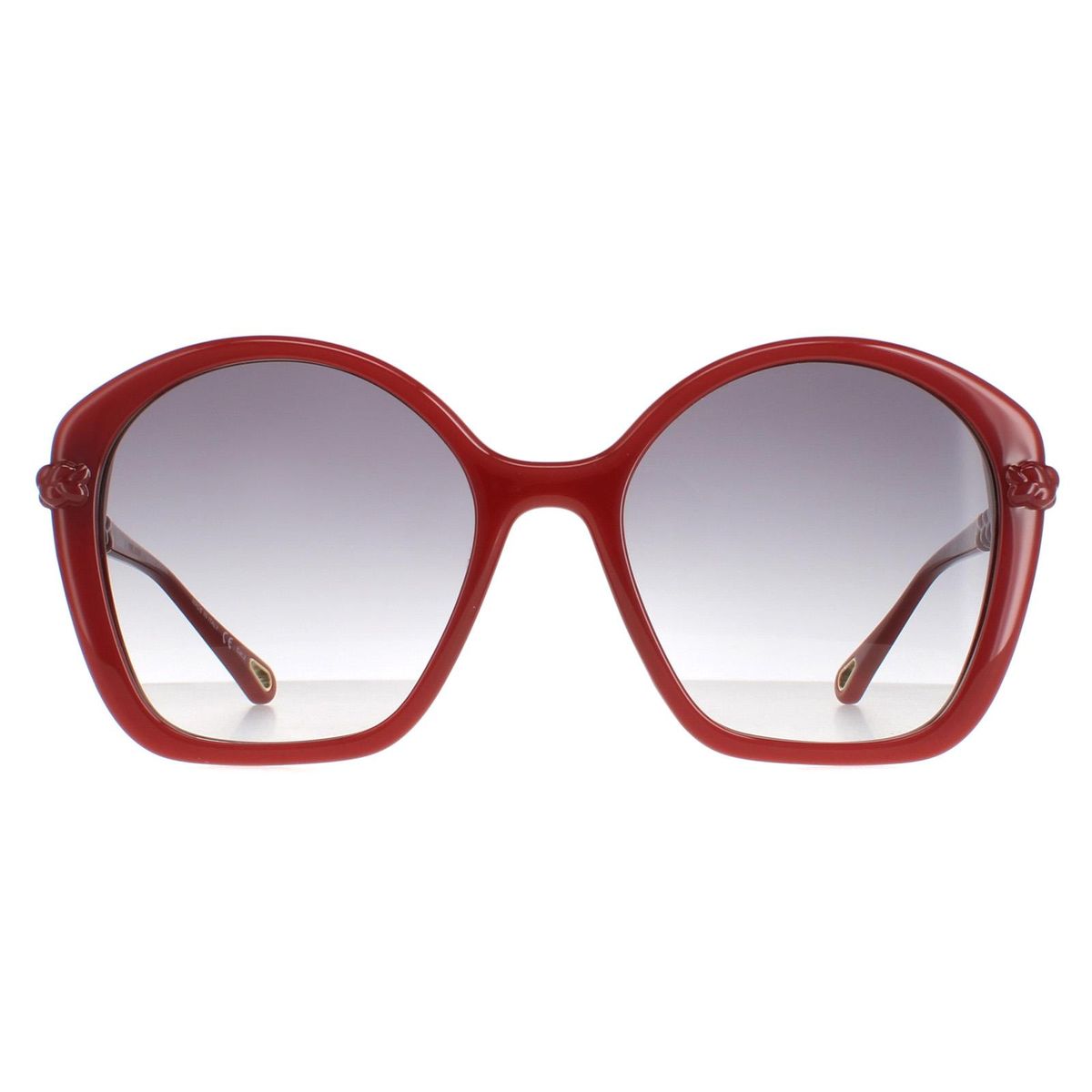 Quadratische Oversize-Sonnenbrille mit geflochtenen Bügeln