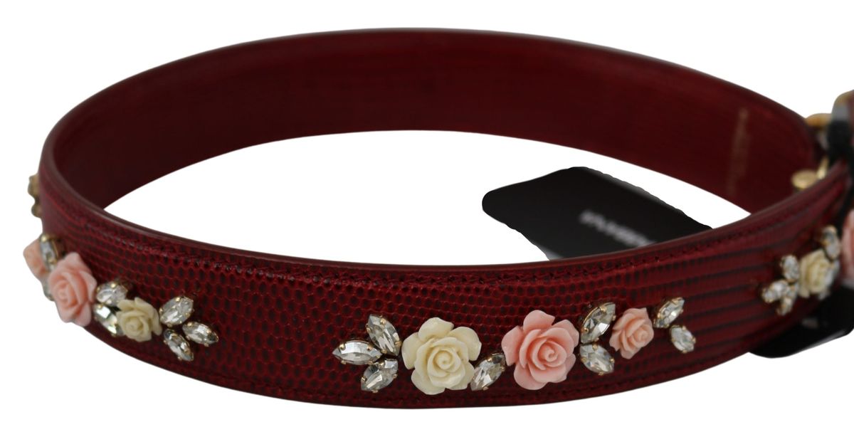 Leder-Taschenriemen mit Blumenverzierung