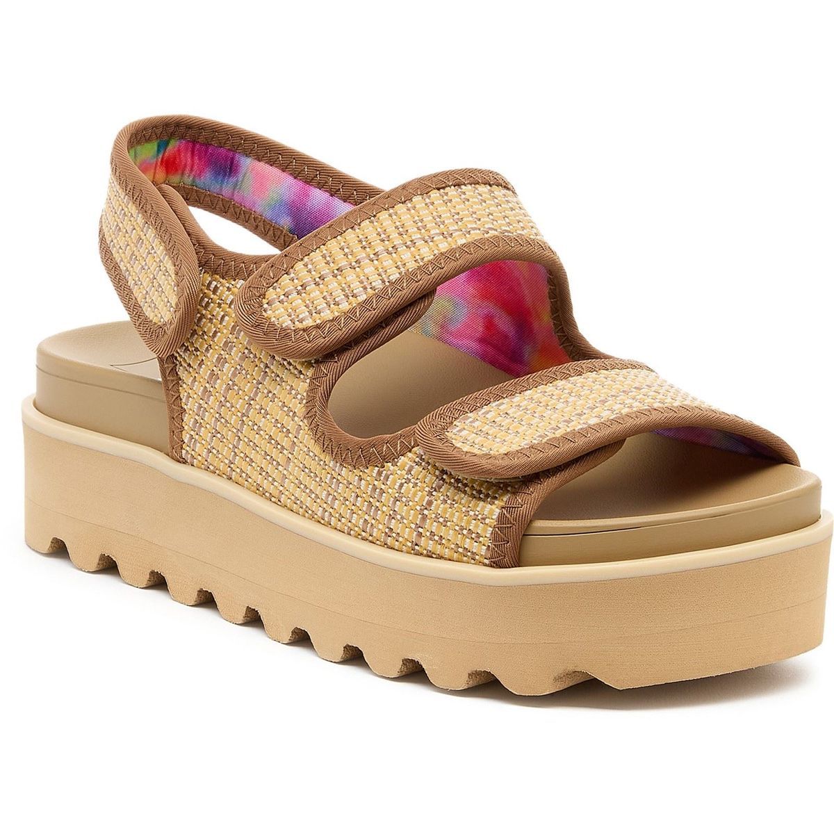 Plateau-Sandalen aus Bastgewebe