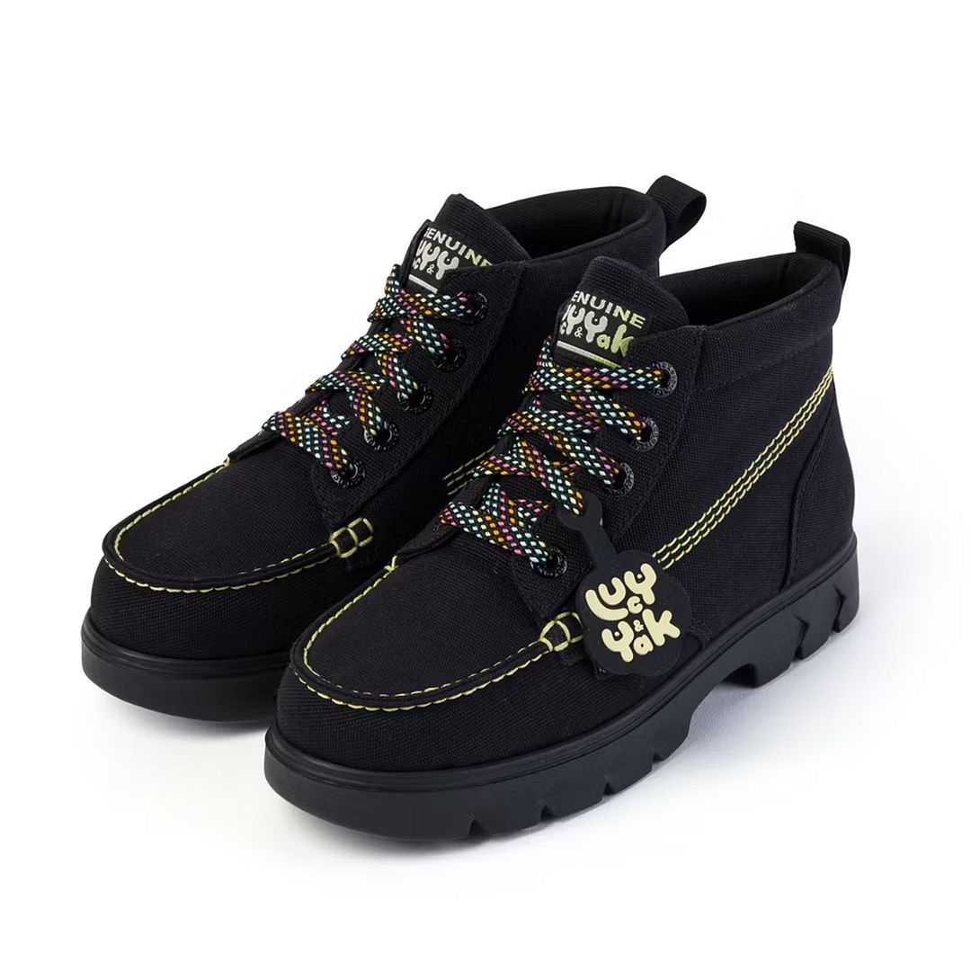 Canvas-Ankle-Boots mit Mokassin-Naht