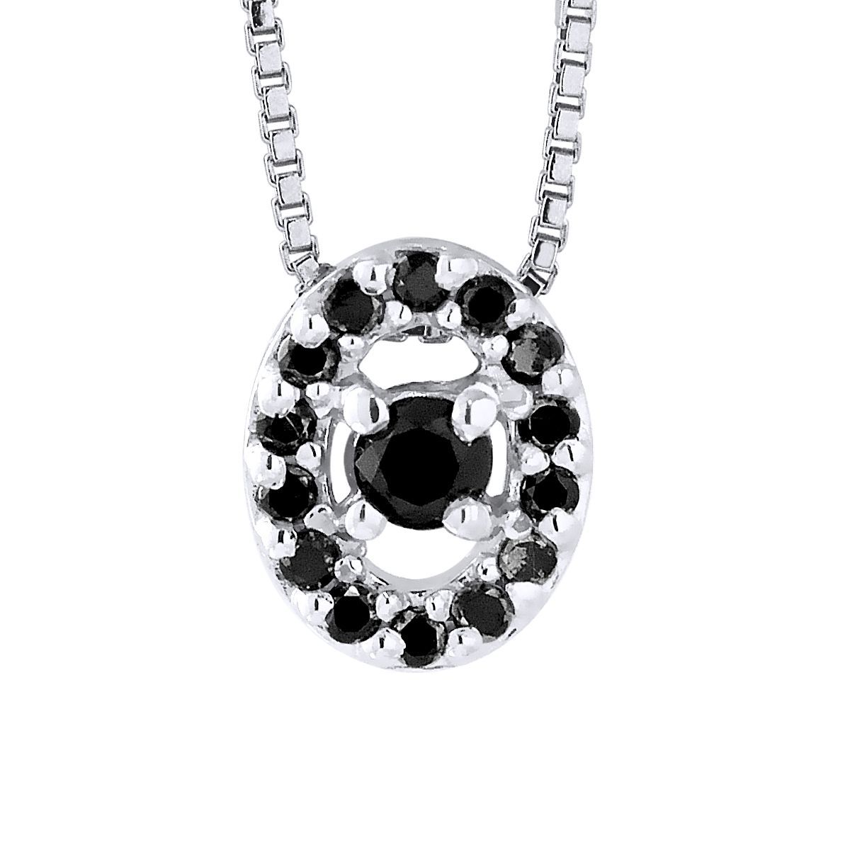 Elegante Halskette mit schwarzen Diamanten