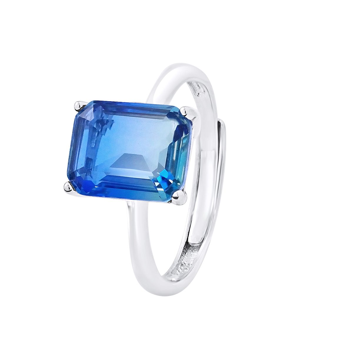 Eleganter Ring mit blauem Kristall