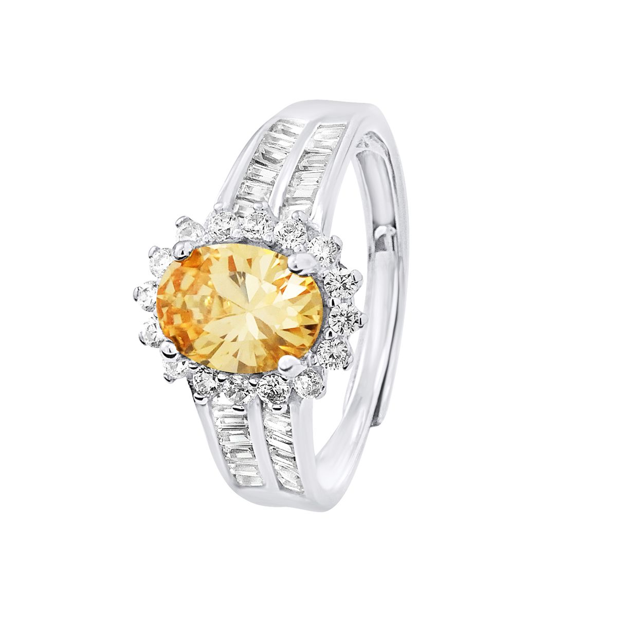 Eleganter Ring mit blauem Kristall