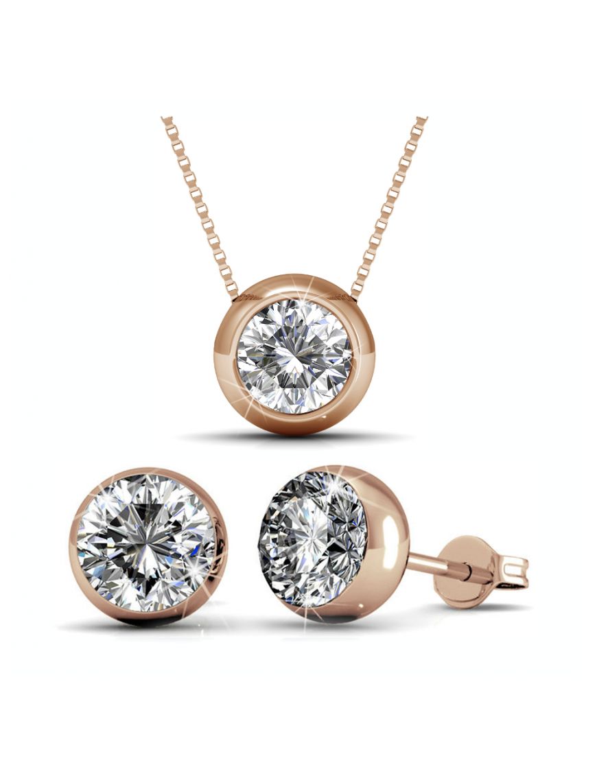 Minimalistisches Roségold Mond Schmuckset
