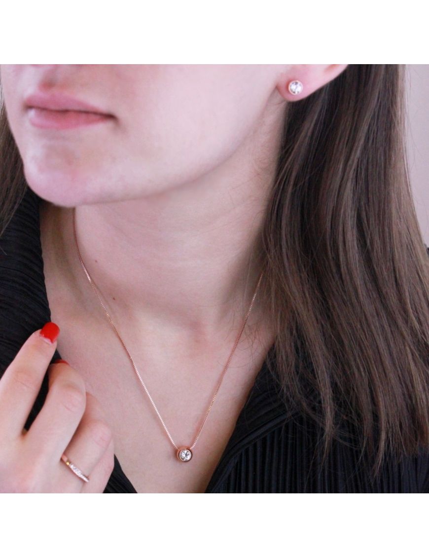 Minimalistisches Roségold Mond Schmuckset