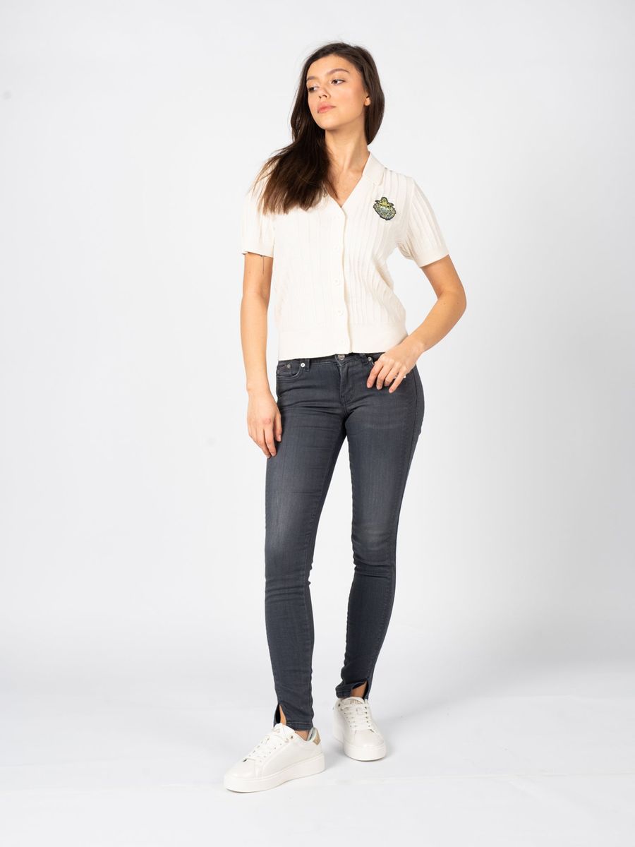 Kurzärmelige Rippstrick-Cardigan