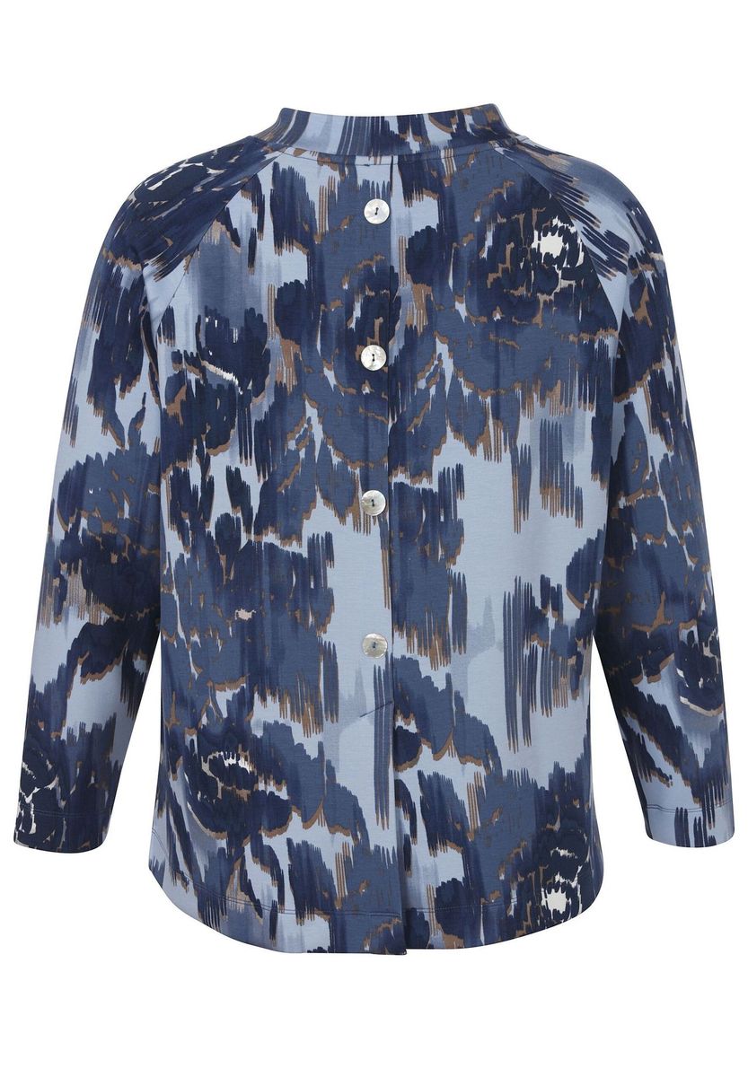 Gemustertes Sweatshirt mit Rückenknöpfen