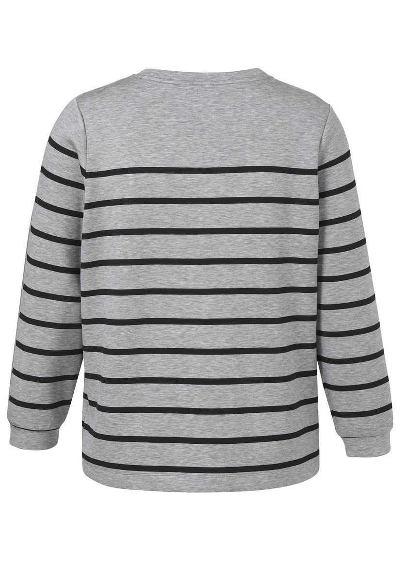 Gestreiftes Sweatshirt mit Strass-Motiven
