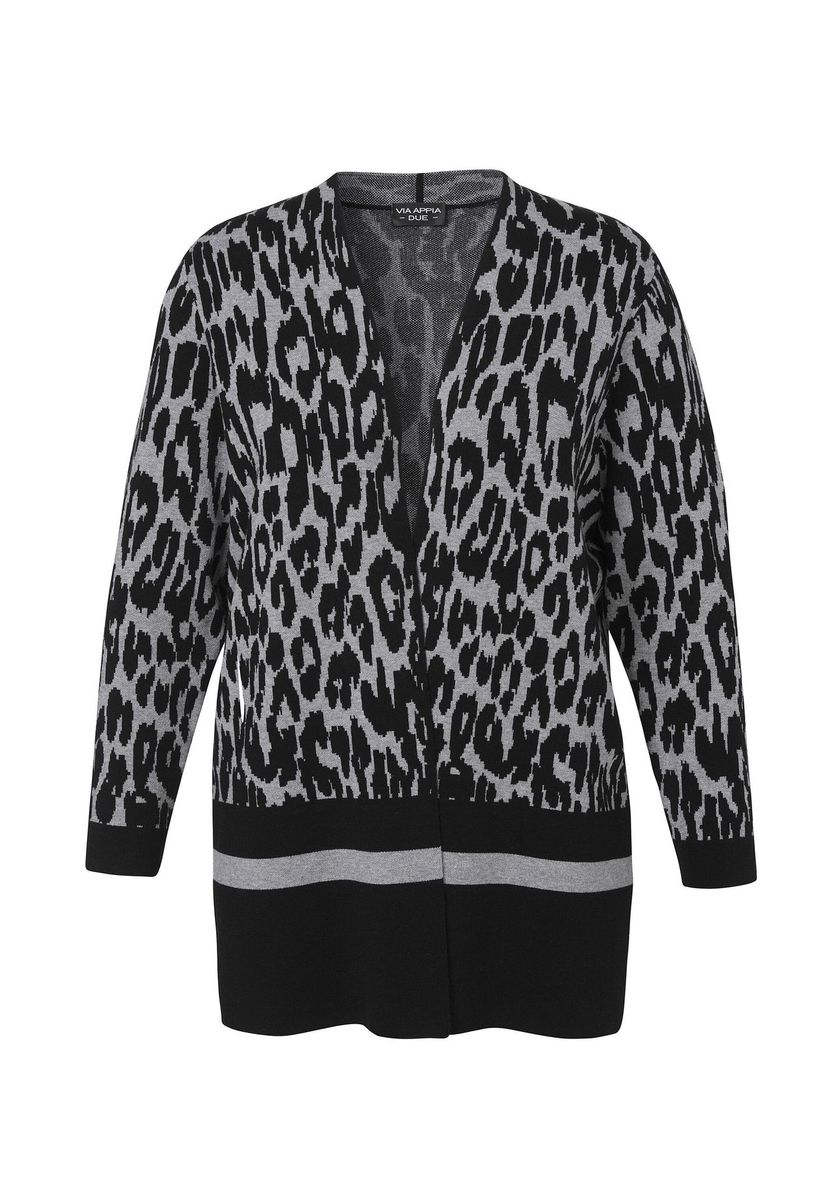 Moderner Cardigan mit Leo-Muster