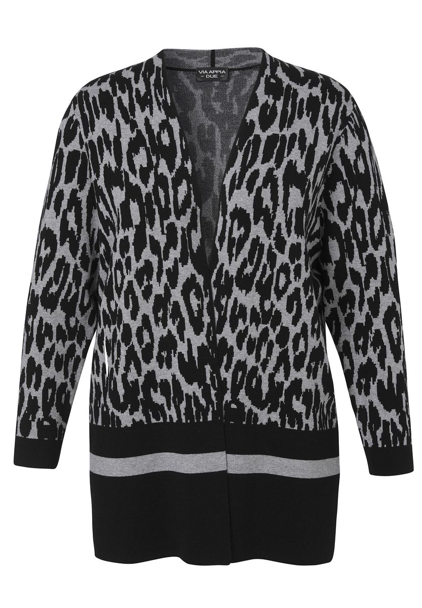 Moderner Cardigan mit Leo-Muster