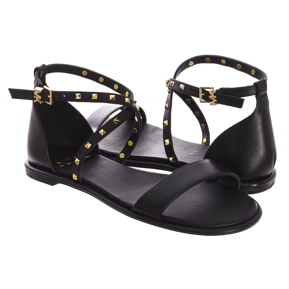 Riemchensandalen aus Leder mit Nieten