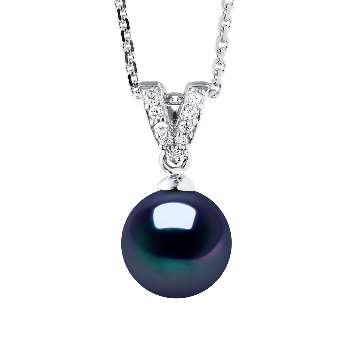 Elegante Perlenhalskette mit V-Anhänger