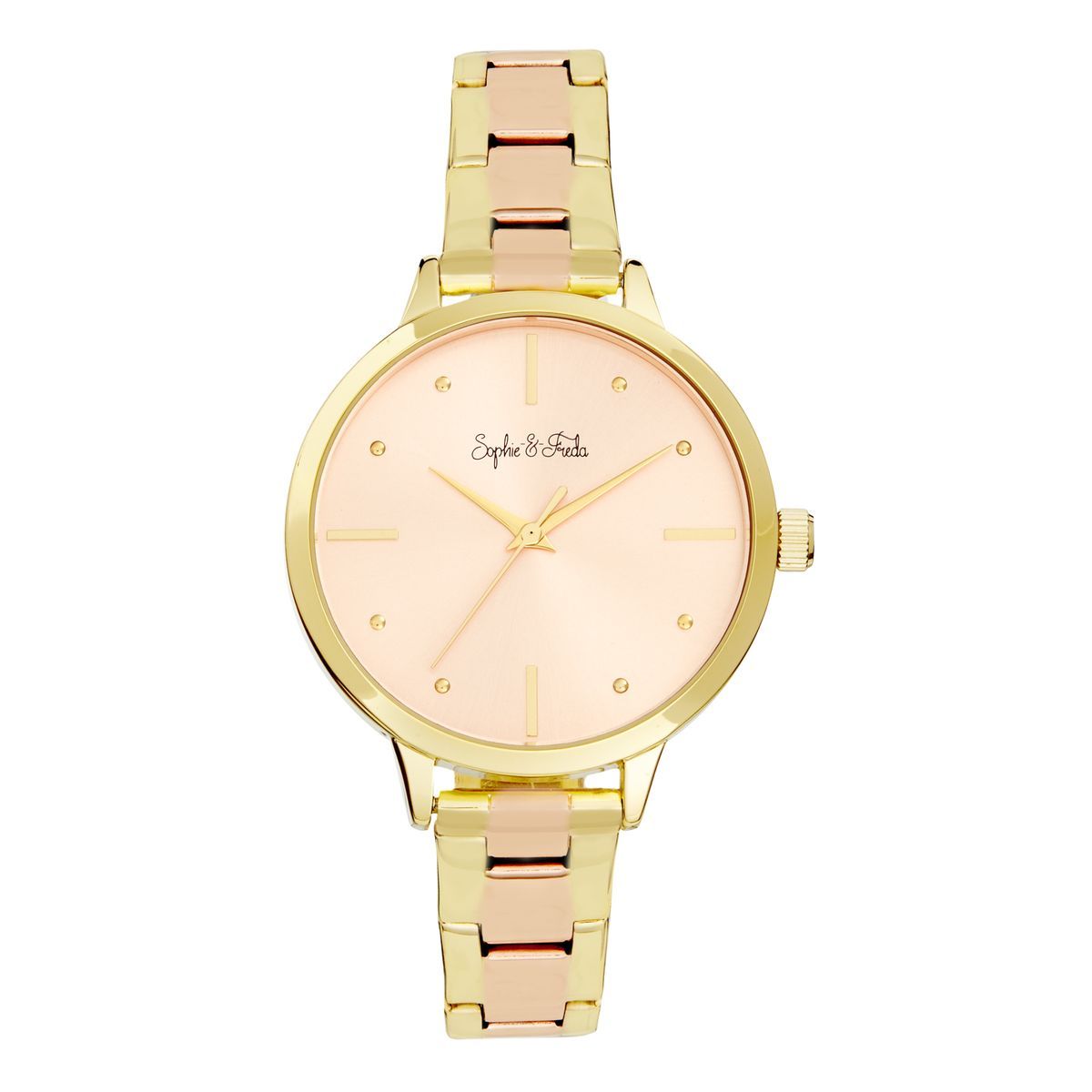 Minimalistische zweifarbige Armbanduhr