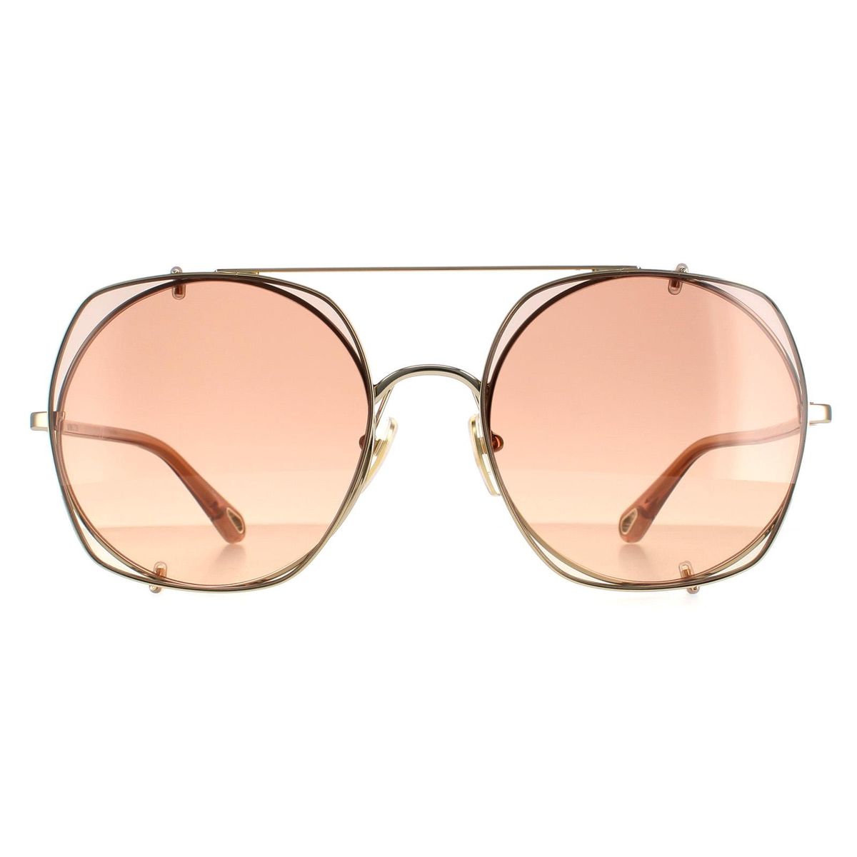 Skulpturale Runde Drahtgestell Sonnenbrille
