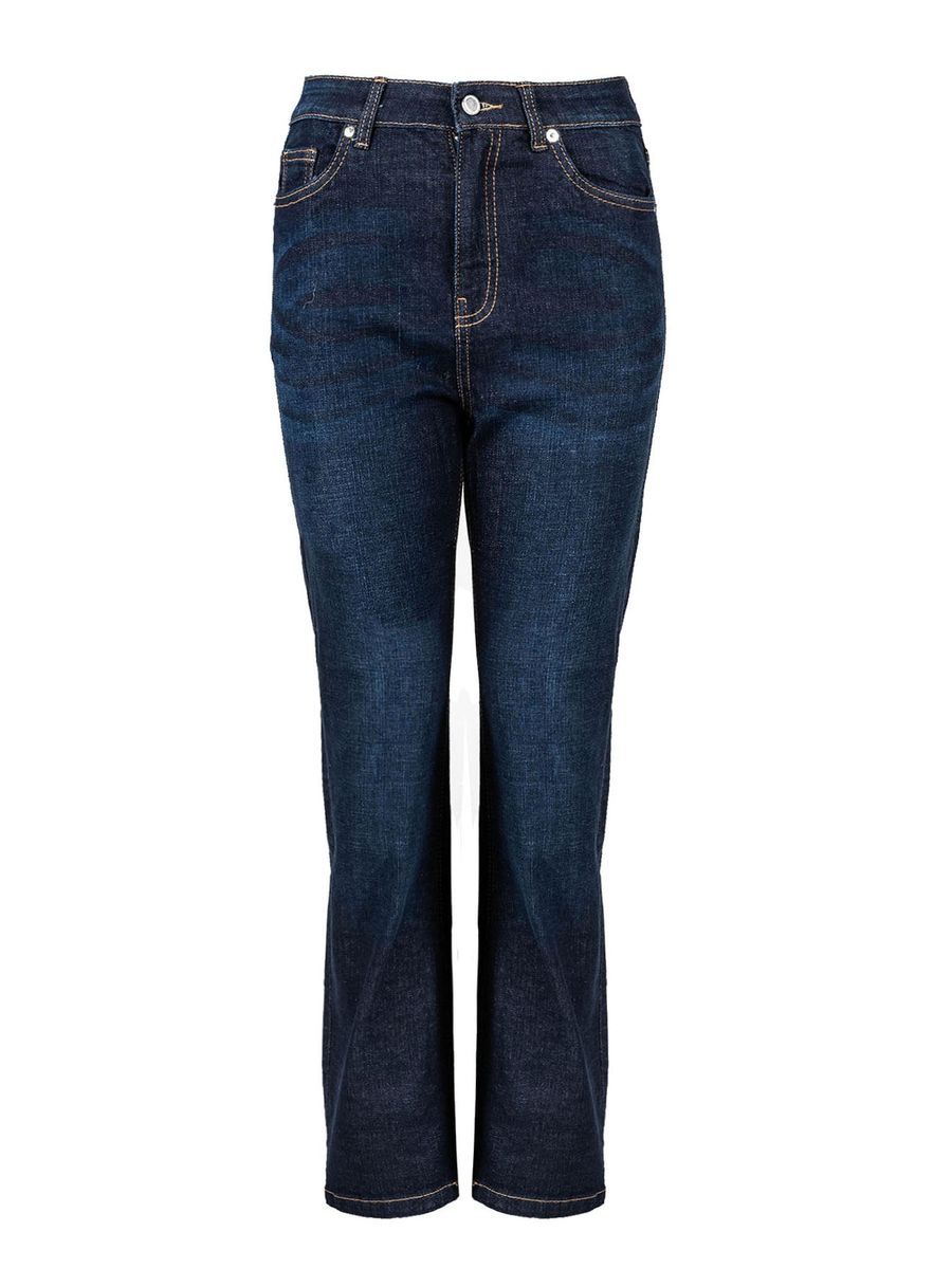 Hochgeschnittene Slim-Flare-Jeans