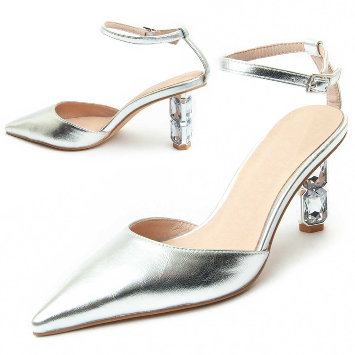 Pumps mit Kristall-Absatz