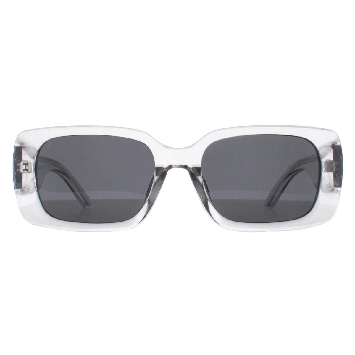 Rechteckige Polarisierte Sonnenbrille mit Transparentem Gestell
