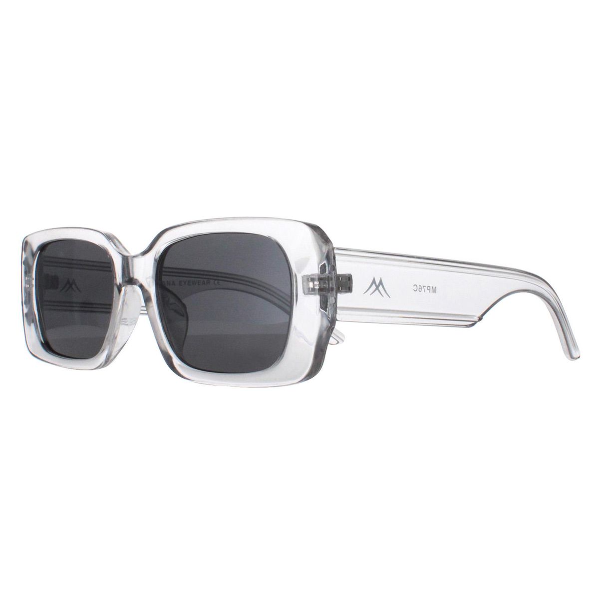 Rechteckige Polarisierte Sonnenbrille mit Transparentem Gestell