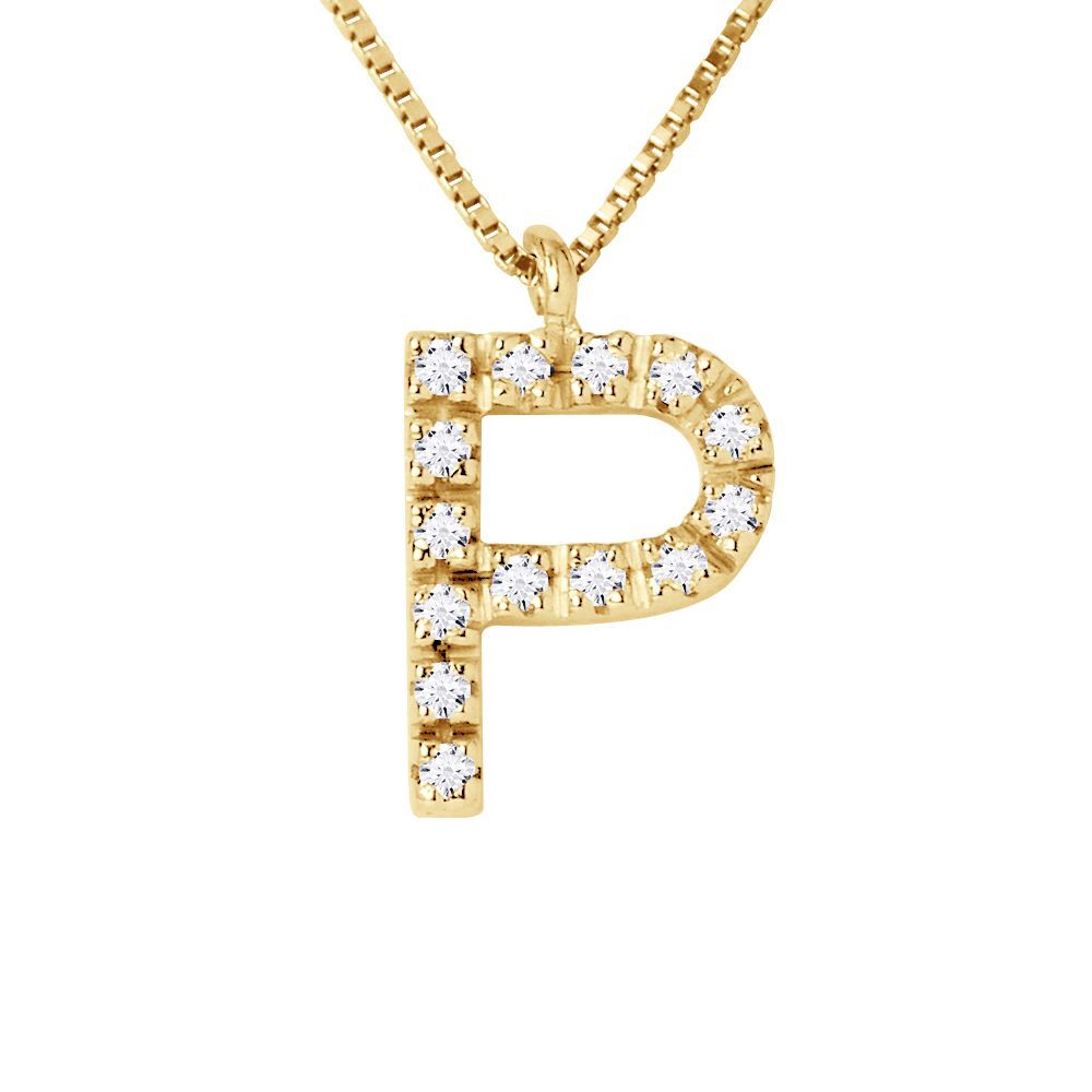 Diamant-Halskette mit Buchstabe P