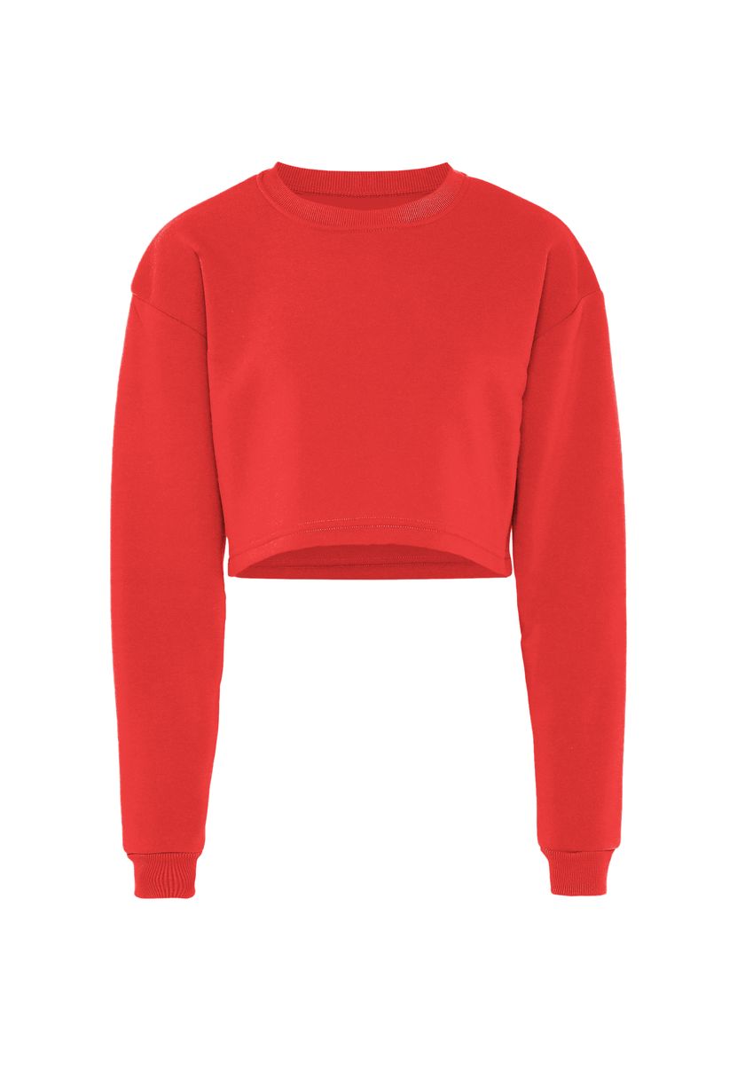 Kurzes Sweatshirt mit Rippbündchen