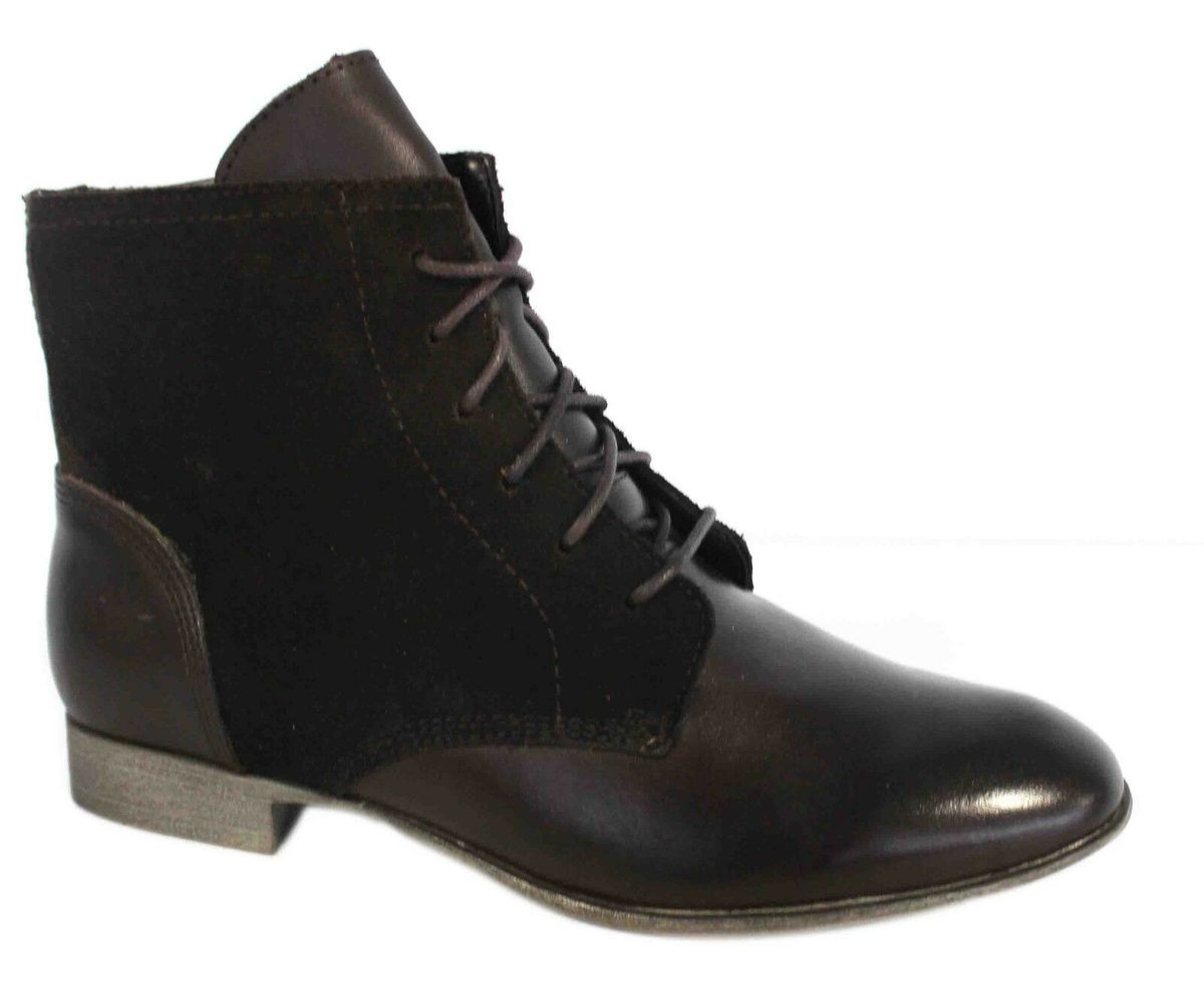 Geschnürte Ankle Boots im Materialmix