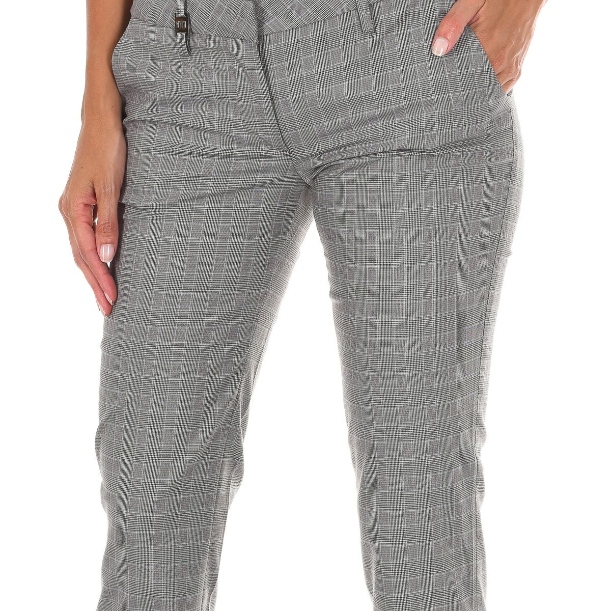 Taillierte Glencheck-Hose in Schmaler Passform