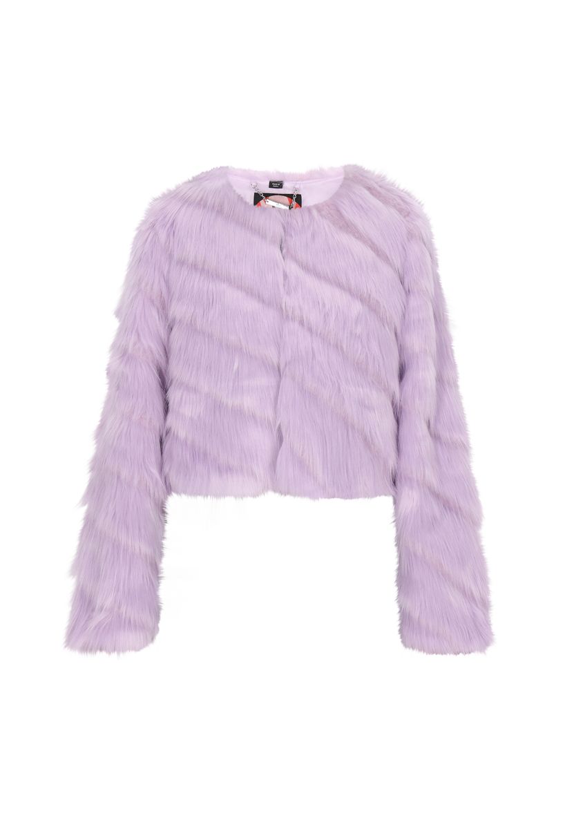 Kurze Jacke aus strukturiertem Kunstpelz
