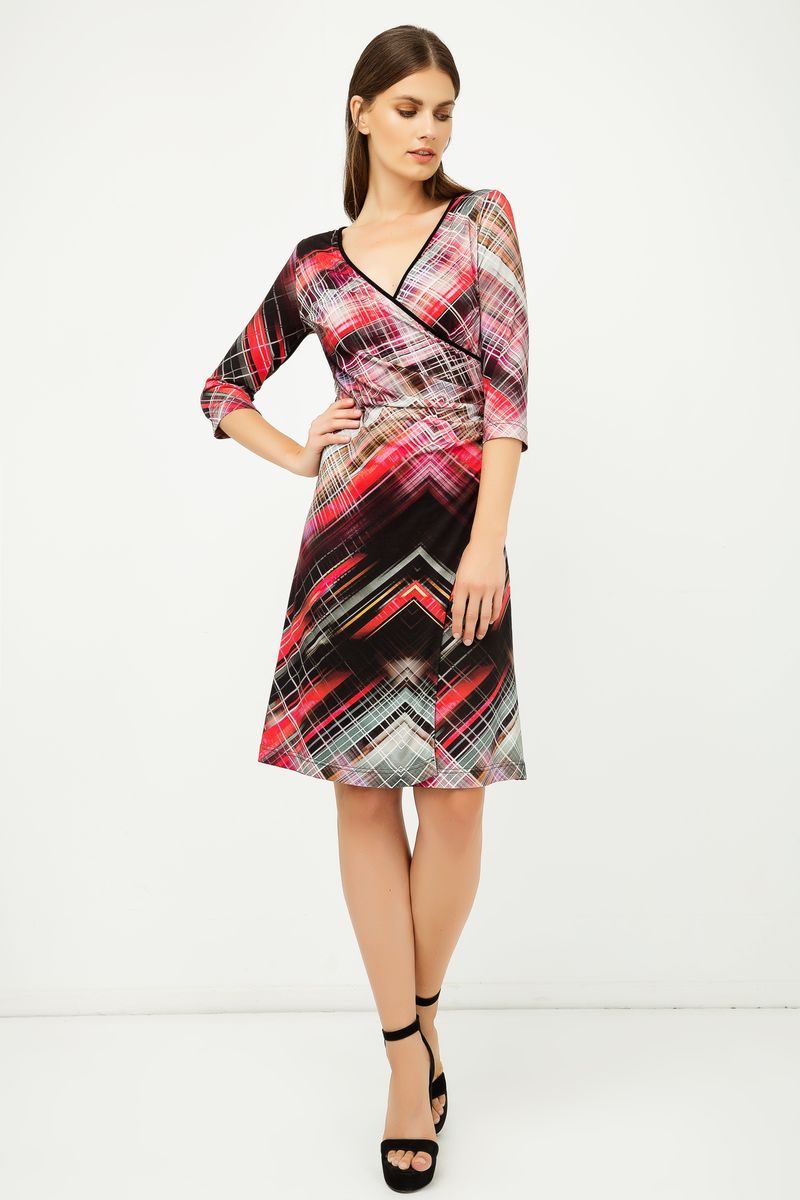 Bedrucktes Midi-Wickelkleid