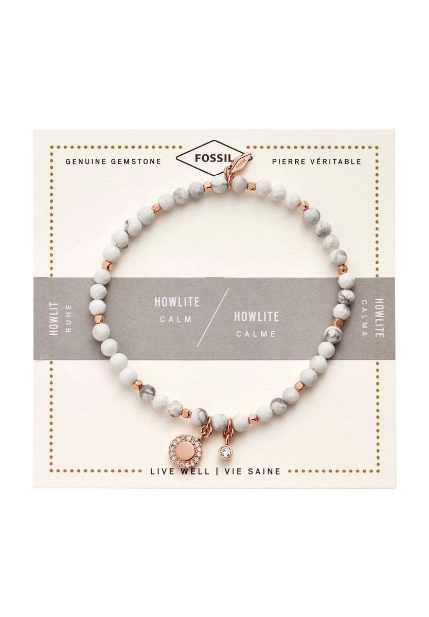 Facettiertes Howlith-Perlen-Armband
