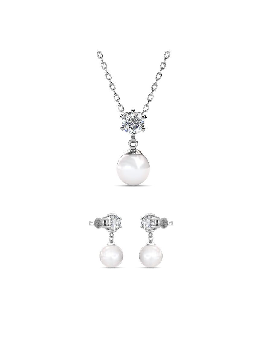 Elegantes Kristall- und Perlenset