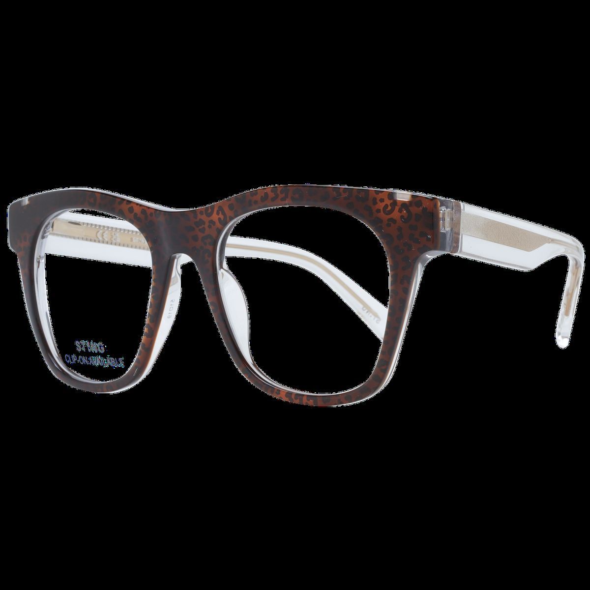 Trapezförmige Brille mit Leopardenmuster