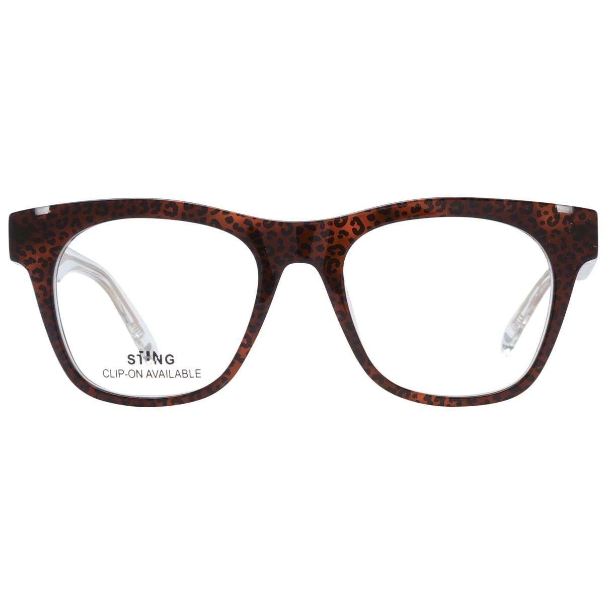 Trapezförmige Brille mit Leopardenmuster