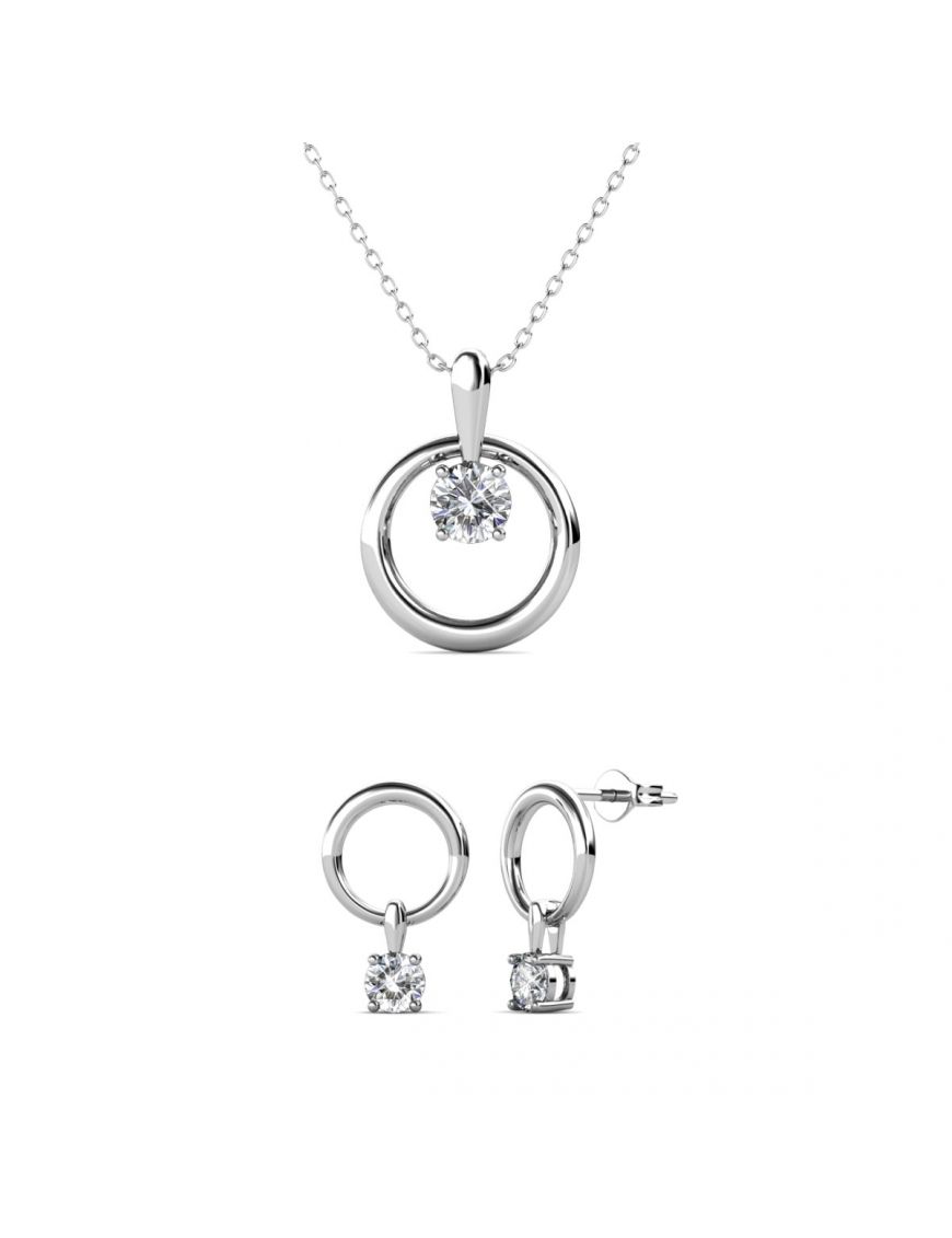 Elegantes Kristall-Kreis-Schmuckset