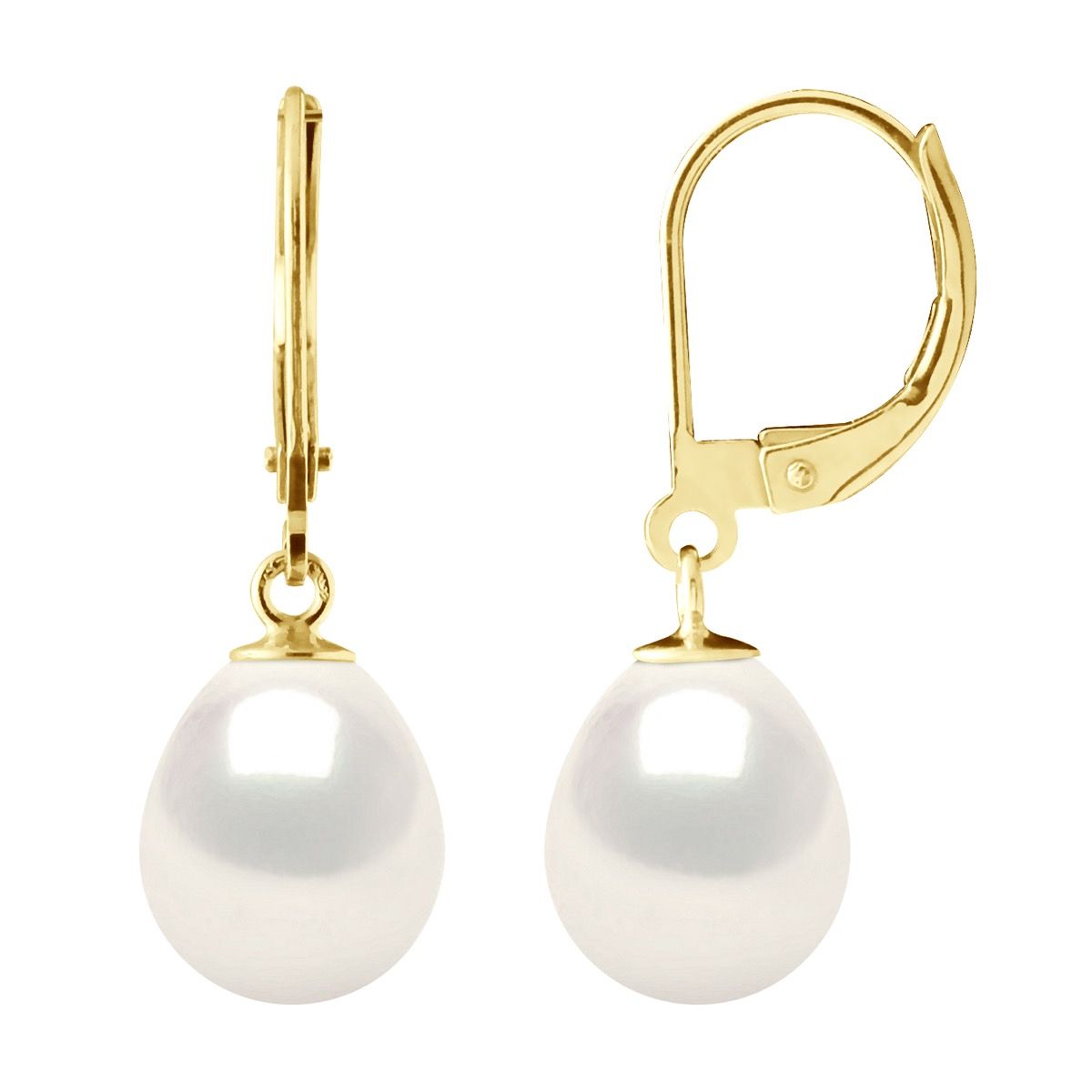 Elegante Goldene Tropfenohrringe mit Perlen