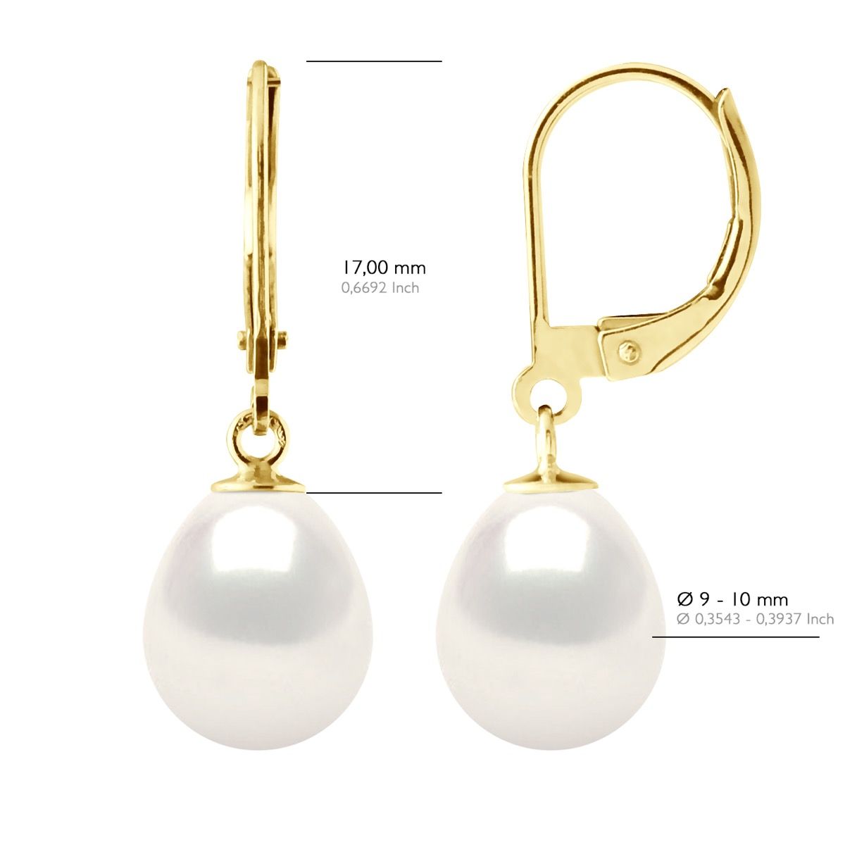 Elegante Goldene Tropfenohrringe mit Perlen