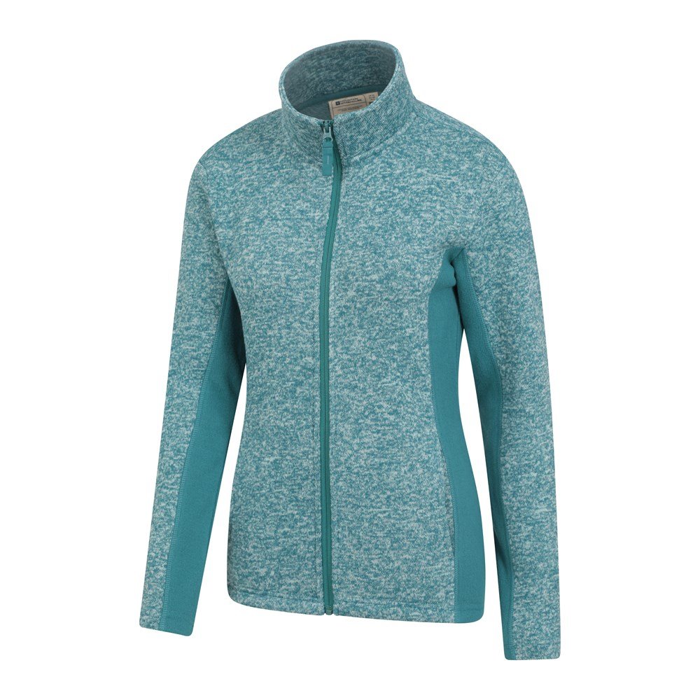 Melange-Fleecejacke mit seitlichen Einsätzen
