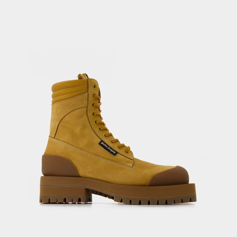Plateau-Stiefel aus Veloursleder