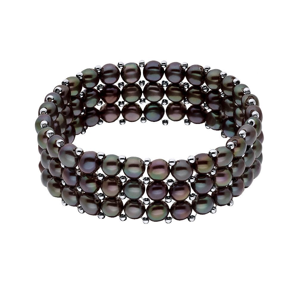 Dreireihiges Süßwasserperlen Armband