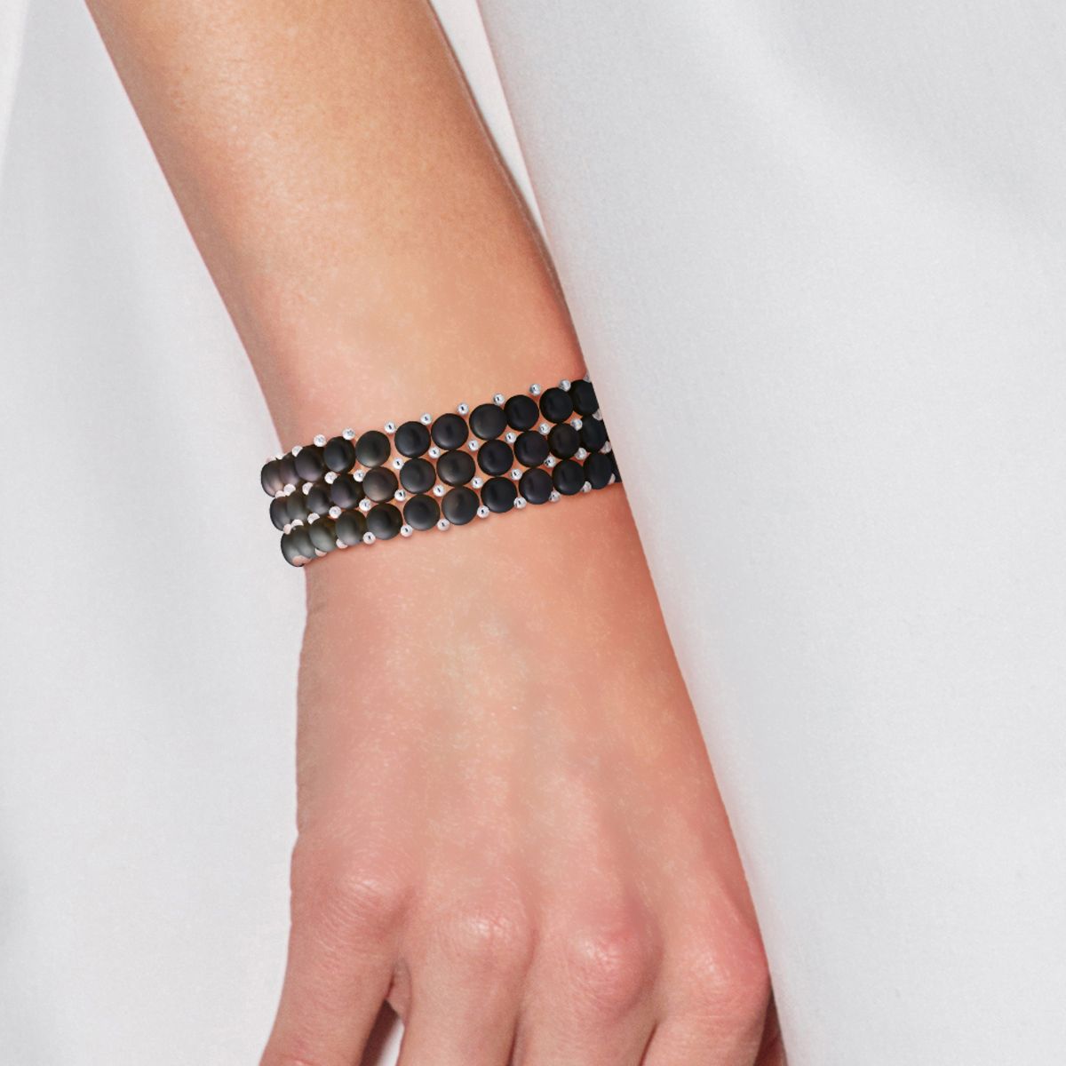 Dreireihiges Süßwasserperlen Armband