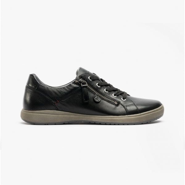 Leder-Sneaker mit seitlichem Reißverschluss