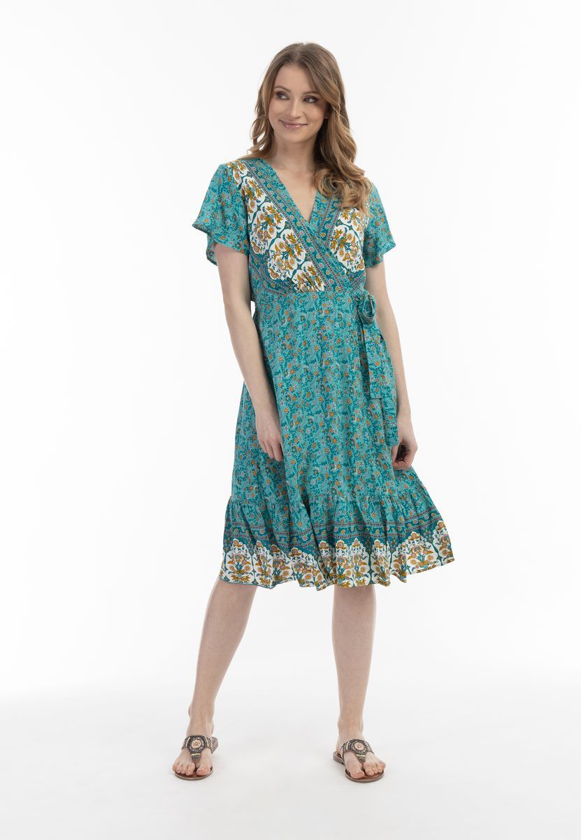 Boho-Wickelkleid mit Blumenmuster