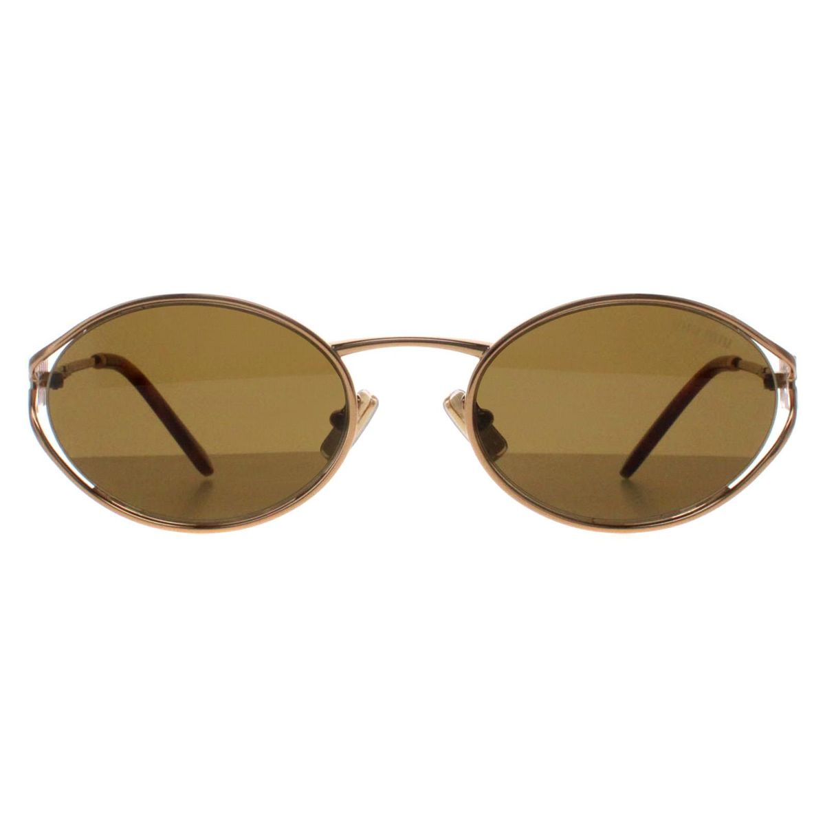 Ovale Metallsonnenbrille mit offenen Bügeln