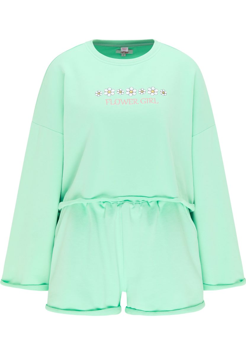 Besticktes Lounge-Sweatshirt mit passenden Shorts