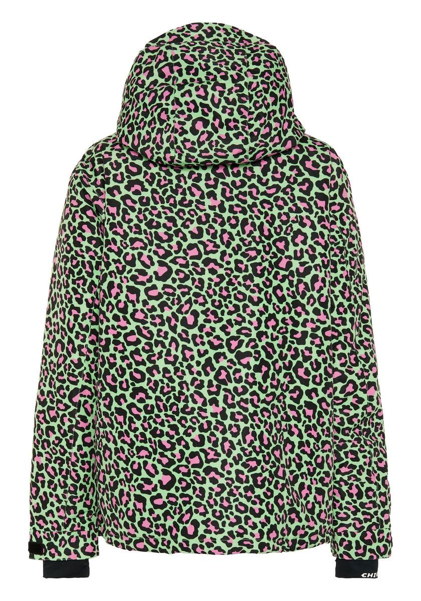 Technische Skijacke mit Leopardenmuster